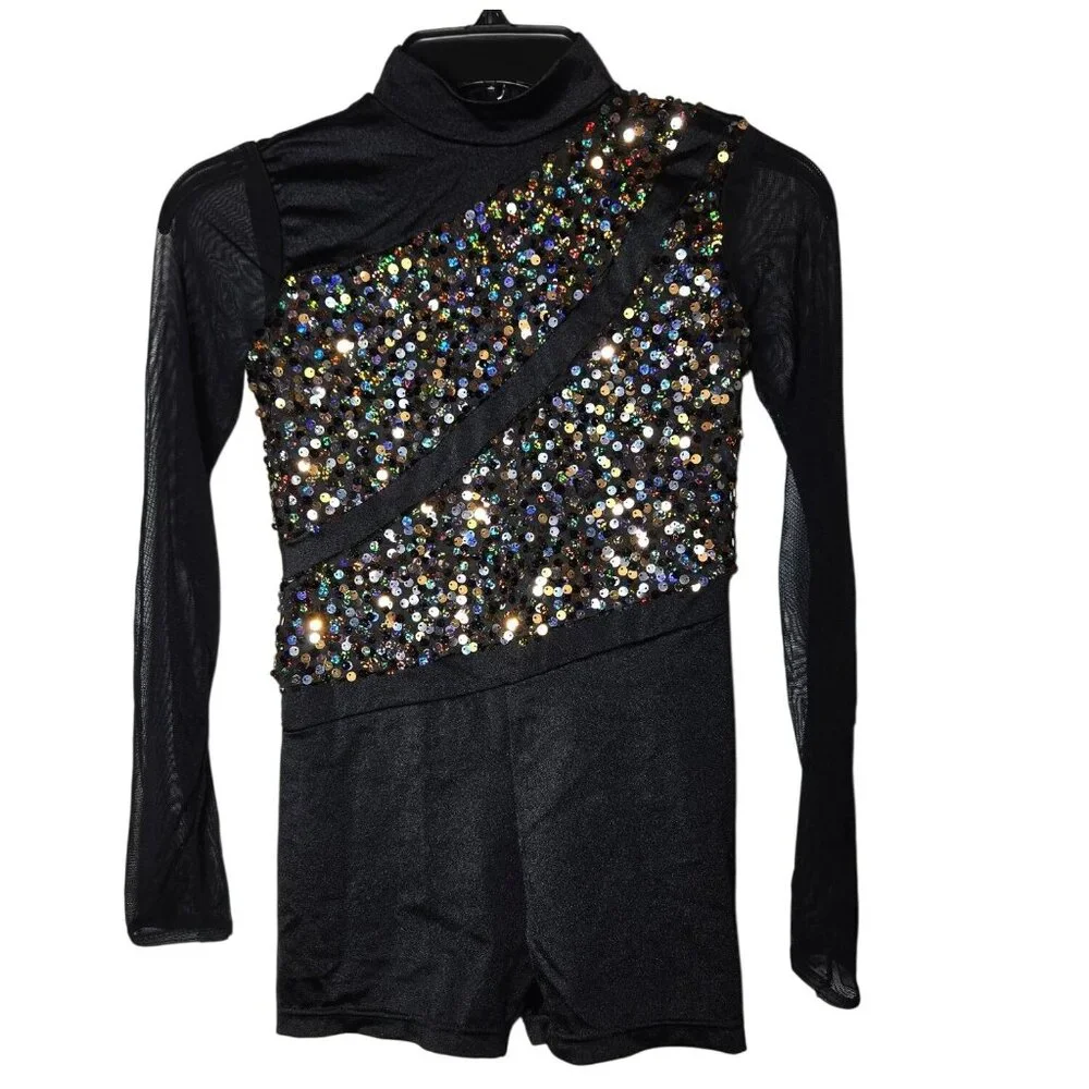 Weissman Ain't Nothing Wrong With‎ That Sequin Biketard Dance Costume Size LC